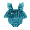 Costume da bagno per bambini in tulle con volant Costume intero estivo per bambina principessa gonna in garza costume da bagno adorabile costume da bagno in pizzo per bambini ad asciugatura rapida S2055