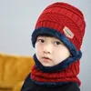 Berets Low Price Clearance Winter Hat Knitted Woolen Bib Two-piece Set Plus Velvet Thickening Male And Female Ear Hats Children'sBerets