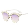 Sunglasses Luxury Designer Cat Eye Women Vintage Semi-Rimless Sun Glasses 2022 Bling Rhinestone Diamond Eyewear For FemaleSunglasses