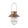 Lanterne Solaire Lampe Extérieure Suspendue Étanche Vintage Métal Solaire Jardin Lumières avec Tungstène Ampoule Décorative pour Patio Arrière-cour