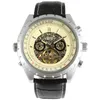 Wristwatches Mechanical Watch Hollowed-out Flywheel Circular Calendar Belt Wrist Men's And Women's WatchWristwatches