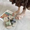 Summer Women Slippers Bath Bathroom Slides Houses Hotel Student EVA Non-Slip Beach Sandals Roman Style Flowers Soft Flat Shoes Y220412