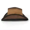 Berretti 100% pelle nera uomo cappello da cowboy occidentale per gentiluomo papà sombrero hombre caps padrino cappelli taglia 58-59 cm dropberets berrettiberretti