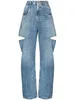 Maison2023 Neue Marke Damen Capri Cargohose Yoga Breites Bein Trendy Casual OOTD Mode Loch Jeans Hose Muttertagsgeschenke