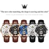 Relojes de pulsera Reloj de pulsera de moda para hombres Reloj mecánico automático Esqueleto a prueba de agua Ahueca hacia fuera los relojes masculinos Reloj Hombre Relojes de pulsera
