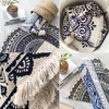 Tappeti Marocco Tappeto rotondo Stile Boho Nappa Tessuto di cotone Tappeto Tappetino Porta Coperta Decor Tessuto a mano Design Retro DecorativoTappeti