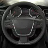 Car Steering Wheel Cover HandStitched Soft Black Synthetic Leather For Peugeot 508 20112008 508 Sw 20112008 J220808