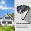 Monokristalin 38 LED güneş duvar ışıkları güneş açık lambaları hareket sensörü aydınlatma bahçe çit için kablosuz veranda garaj