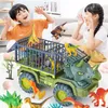 Enfants Dinosaure Transport Voiture Surdimensionné Grue Inertielle Camion Jouet Pull Back Véhicule Pour Enfants Cadeau De Noël 220507