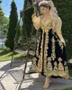 Traditionell Kosovo Albanian Caftan Marie Evening Klänningar Svart Guldbyxor Lace Applique Prom Lokaler Robe de Soiree de Mariage