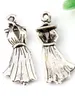 250Pcs Antique Silver Alloy Dress Charms Pendants For Jewelry Making Findings 10.5X26mm