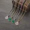 Hanger Kettingen Roestvrij Stalen Touw Ketting Micro Pave Kubieke Zirkoon Groene Natuursteen Boeddha Hangersketting Voor Mannen En Vrouwen208H