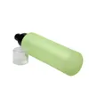 Bouteille en verre vert vide Pompe à pression noire brillante avec couvercle transparent portable Refipillable Contage d'emballage cosmétique 20 ml 30 ml 40 ml 60 ml 80 ml 100 ml 120 ml