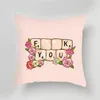Cushion/Decorative Pillow Modern Minimalist Cartoon Text Pink Girl Hug Pillowcase Sofa Cushion Cover Bedside Decoration Backrest Waist Pillo