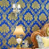 Strisce non tessute in stile europeo Damask Wallpaper per carta da parati da soggiorno in rilievo stereo 3D stereo