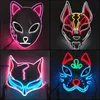 LED Halloween Mask Mixed Color Luminous Glow in the Dark Mascaras Halloween Anime Party Cosplay Masques