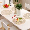 Håldesign Runda Placemats för matbordssats av 2/4/6 PVC Tvättbar Slipbar plats Mat Party Bröllop Bankettinredning 15 tum W220406