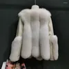Futra damska fue -real płaszcza kobiety zimowe kurtki oryginalne skórzane płaszki lady moda streetwear f3725Women's
