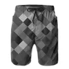 Men's Shorts Black And White Squares Beach Men Swimming Short Trunks Classic Summer Swimsuit Swimwear Quick DryMen's