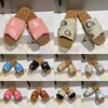 مصمم CH Slippers Womens Woody Flat Mule Sandals Top -Quality Canvas Foams Runner Sliders