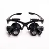 20x förstoringsglasögon glasögon Novelbelysning Typ Titta på reparation Juveleraren Kontrollera verktygsförstoring med två justerbara LED -lampor D2.0