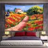 Flower Field Oil Paint Wall Carpet Bohemian Garden Decoration Tapestries Home Decor Comfort Art J220804