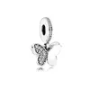 925 Sterling Silver Dangle Charming Newst Pink Daisy Flower Butterfly Charm Fit Pandora Charms Charms Bracciale Bracciale Accessori per gioielli fai -da -te