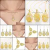 Pendant Necklaces Creative Gold Plated Lotus Hetian Jade Jasper Inlaid Inheritance Fish Magpie Bird Pe Yummyshop Dhybq