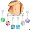 Navel Bell Button Rings Body Jewelry Belly Ring Creative Fish Scale Piercing Drop Delivery 2021 Dhes6
