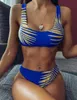 Traje de baño Bikinis conjunto sexy Una pieza Vendaje escamas de pescado cordón de impresión Cinturón de leopardo con volantes cintura alta yakuda Estampado de hojas de oro Escote en V hueco