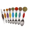 Stainless Steel Measuring Spoon Set Magnetic Suction Overlapping Double Head Spoon Baking Seasoning Spoon-Kitchen Cooking Tool