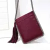 Firmranch Donna Portafoglio di marca di lusso Semplice catena tessuta Design Messenger Borsa per carte di telefonia mobile Borsa a tracolla nera flash economica