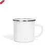 Tasse en émail de sublimation de 12 oz Gobelets émaillés par transfert de chaleur avec poignée Tasses à café sublimées blanches vierges de 350 ml FY4394 B0512