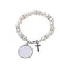 4 colors Sublimation bracelet Heat Transfer Blank Pendant Rosary bead Cross Jesus Metal Pendants