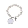 4 colori Sublimation Bracciale Calore Trasferimento di calore Blank Rosary Rosario Croce Gesù Metal Pendants7592201