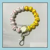 Party Favor Event Supplies Festive Home Garden Diy Beaded Bracelet Keychain Pendant Sports Ball Dhanx