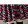 Gothic Punk Harajuku Women Skirt Plaid Print Lace Up Hip Hop Winter Casual Green Grey Red Goth Pleated Woolen Skater Streetwear 220317