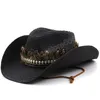 Cowboy Beach Hat Summer stråhattar för män solid solskydd Panama casual kvinnor formell hatt chapeau femme