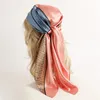 Neckerchief Shawl Wraps Print Silk Satin Scarf Square Women Muslim Hijab Elegant Headband Bandana Design Brand Foulard