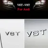 Estilo de carro 3d Metal V6T V8T Logo Metal emblema de emblema Decalques de decalques para Audi S3 S4 S5 S6 S7 S8 A2 A1 A5 A6 A3 A4 A7 Q3 Q5 Q7 TT235Q