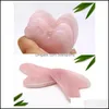 Chinese Style Products Arts Crafts Gifts Home Garden Rose Quartz Jade Guasha Board Natural Stone Scraper Tools For Face Neck Back Body Ac