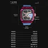 Uxury Watch Data luksusowe mechaniki męskie zegarki Richa Wristwatch Kolor Włókno węglowy Red Women Watch RM67 W pełni automatyczna mechaniczna lufa wino pusta