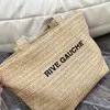 حقائب مصمم التسوق حقائب Lafite Straw Sunshine Beach Bag Women Counter Counter Tote Thorping Travel Toures Crochet Crocket Large Wallet Hardware Cross