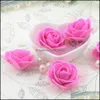 Couronnes de fleurs décoratives fournitures de fête de fête maison jardin en gros-30 Pcs/Lot mousse de dentelle de soie Rose fleur artificielle à la main pour Weddi