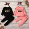 Toddler Baby Clothing Sets Letter Print Leopard Kids Top Pants With Headband 1049 E3