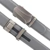 Cinture Moda uomo Cintura da 3,5 cm Cacciaio automatico in pelle grigia alta qualità per 95-125