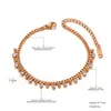 Braccialetti con ciondoli con sfera di cristallo scintillante CZ a catena a maglie Braccialetti da donna in acciaio inossidabile Bracciale da spiaggia Bohemia B20229Link