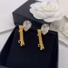 Palace Style Diamond Charm Earrings Rhinestone Letter Studs Women Water Drop Crystal Earndrops Jewelry Wholesale