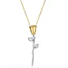 Pendant Necklaces Creative Eternal Flower Korean Style Fashion Silver Plated Jewelry Female Temperament Gold Rose XZN091Pendant