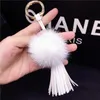 Llavero con pompón esponjoso, colgante de borla para fiesta, llavero de coche con forma de bola suave de piel sintética, llavero para mujer, colgante para bolso, joyería